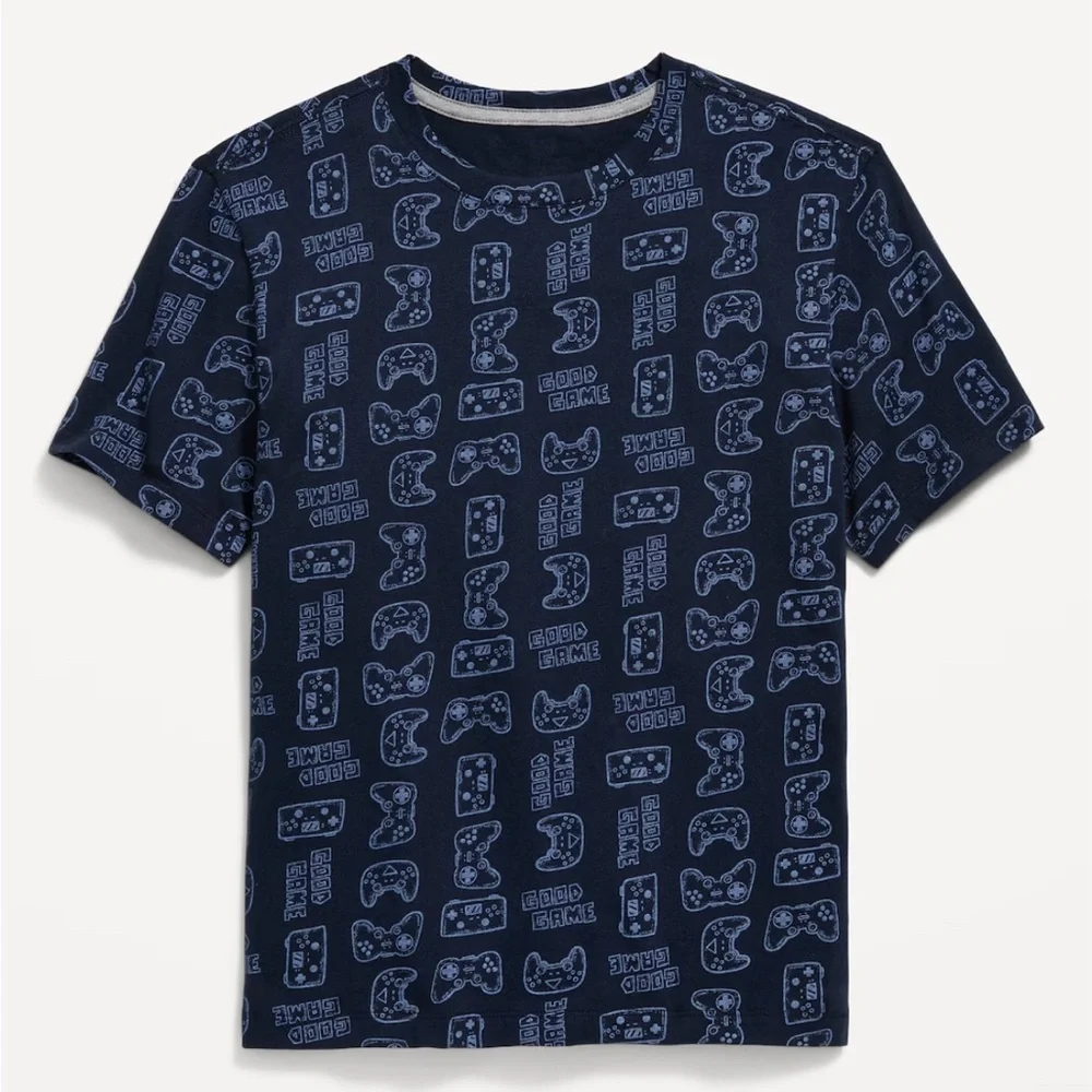 Old Navy Kids Gamer Shirt Navy Blue Size L 10-12 Game On Tee
